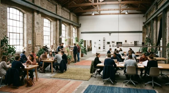 Espace culturel associatif polyvalent avec zones d'activités multiples et ambiance collaborative